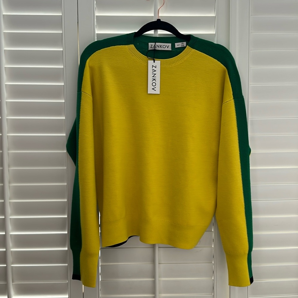 Zankov women’s sweater. Size small. 100% merino wool. brand new with tags